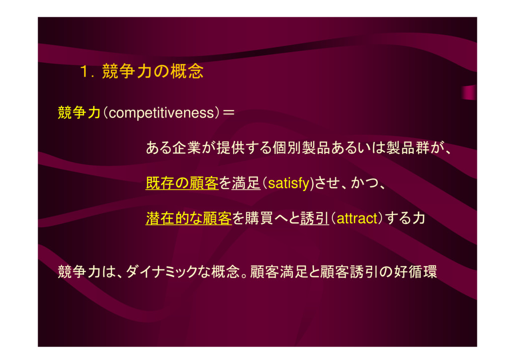 競争力の概念と構成要素
