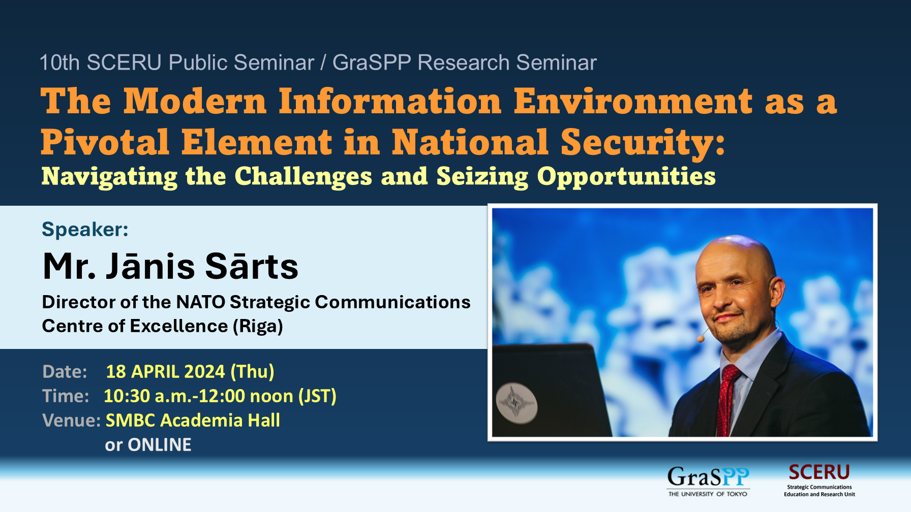 The 10th SCERU/GraSPP Research Seminar: The Modern Information Environment as a Pivotal Element in National Security